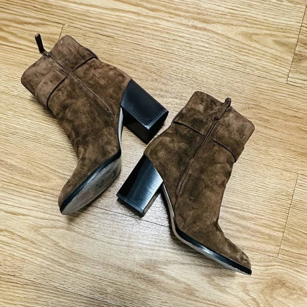 Tory Burch TURNLOCK HEELED DARK CHOCOLATE ANKLE BOOT